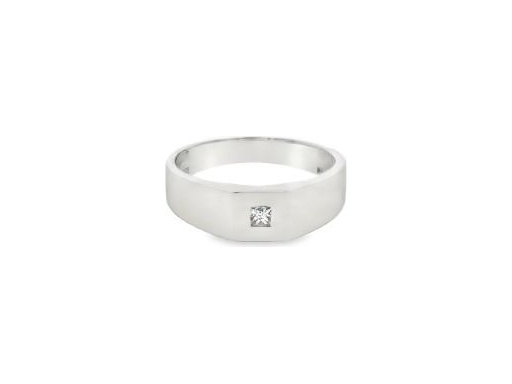 Platinum Men's Ring with Natural Princess Cut Diamond